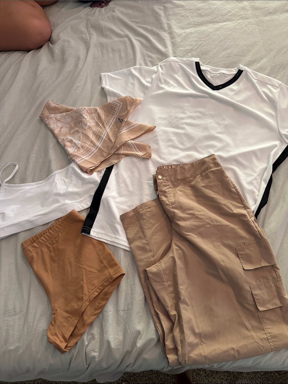 Weissman White and Tan Kids Dance Costume Set